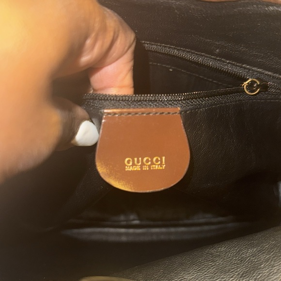 GUCCI Medium Diana Bamboo Handle Chocolate Enamel Leather Women Shoulder Bag GUC - Picture 12 of 15